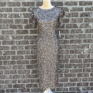 Ariana papell ruffle sequin shoulder dress small 2